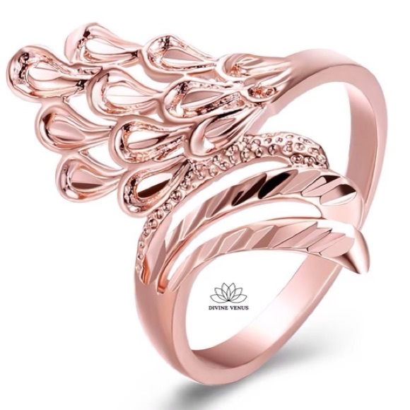 Rose Gold Plated Brass Ring | Size 6 - Picture 2 of 7